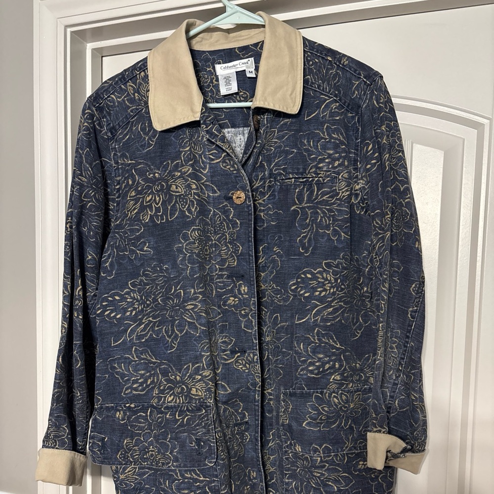 Coldwater Creek Wms Denim & Khaki Jacket Medium
